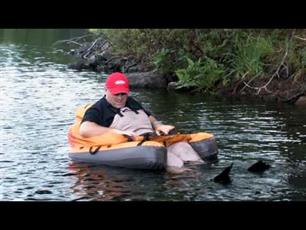Belly Boat Launch Blooper-Dave Mercer's Facts of Fishing (VIDEO)