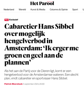 Interview Hans Sibbel in het Parool