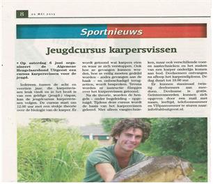 Wie doet mee aan de jeugdcursus karpervissen in Uitgeest?